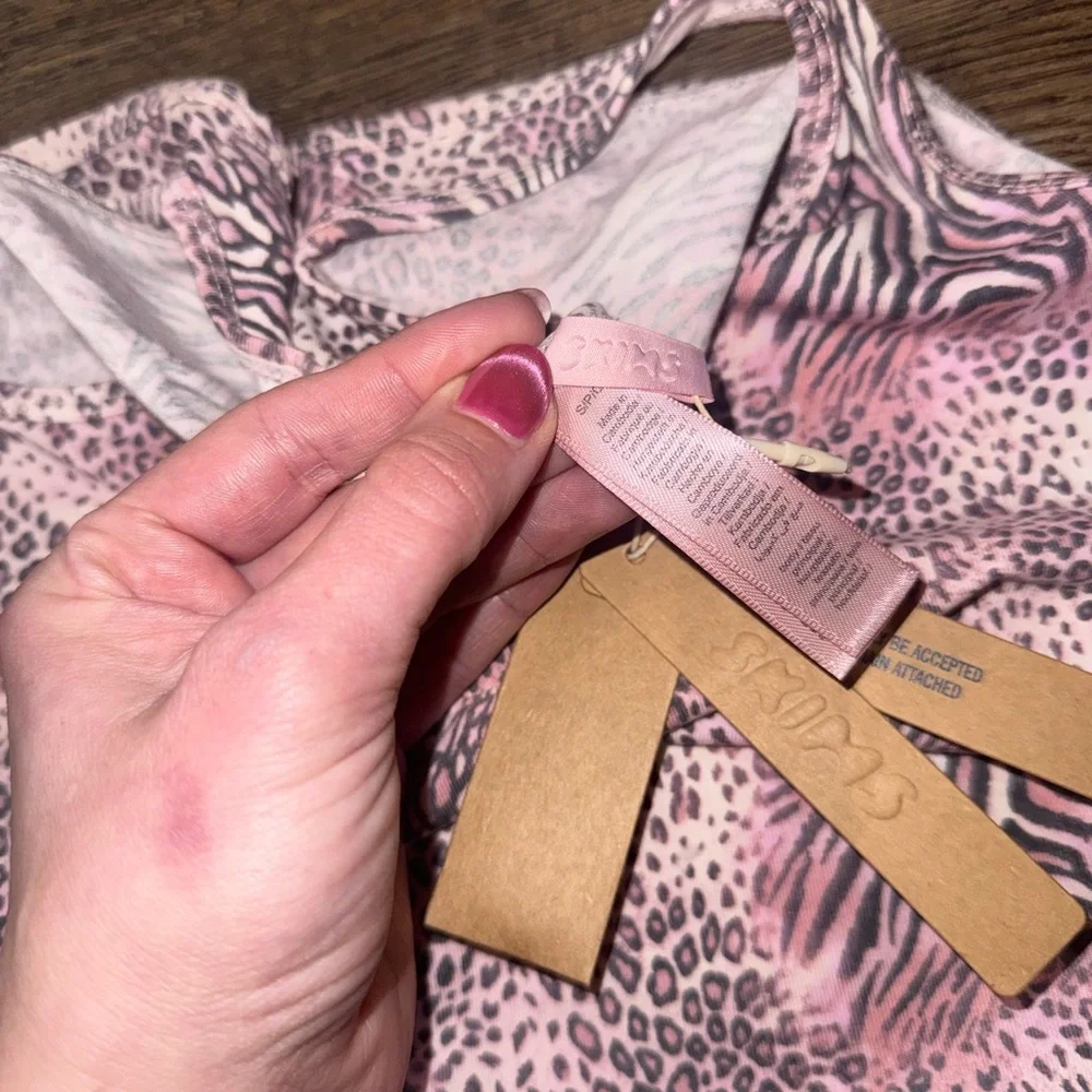 NWT SKIMS Sleepwear Set Tank/Pants Bloom in Mini Multi Animal - Picture 8 of 11